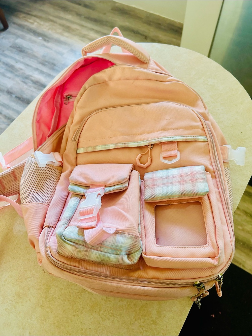 Large light pink backpack